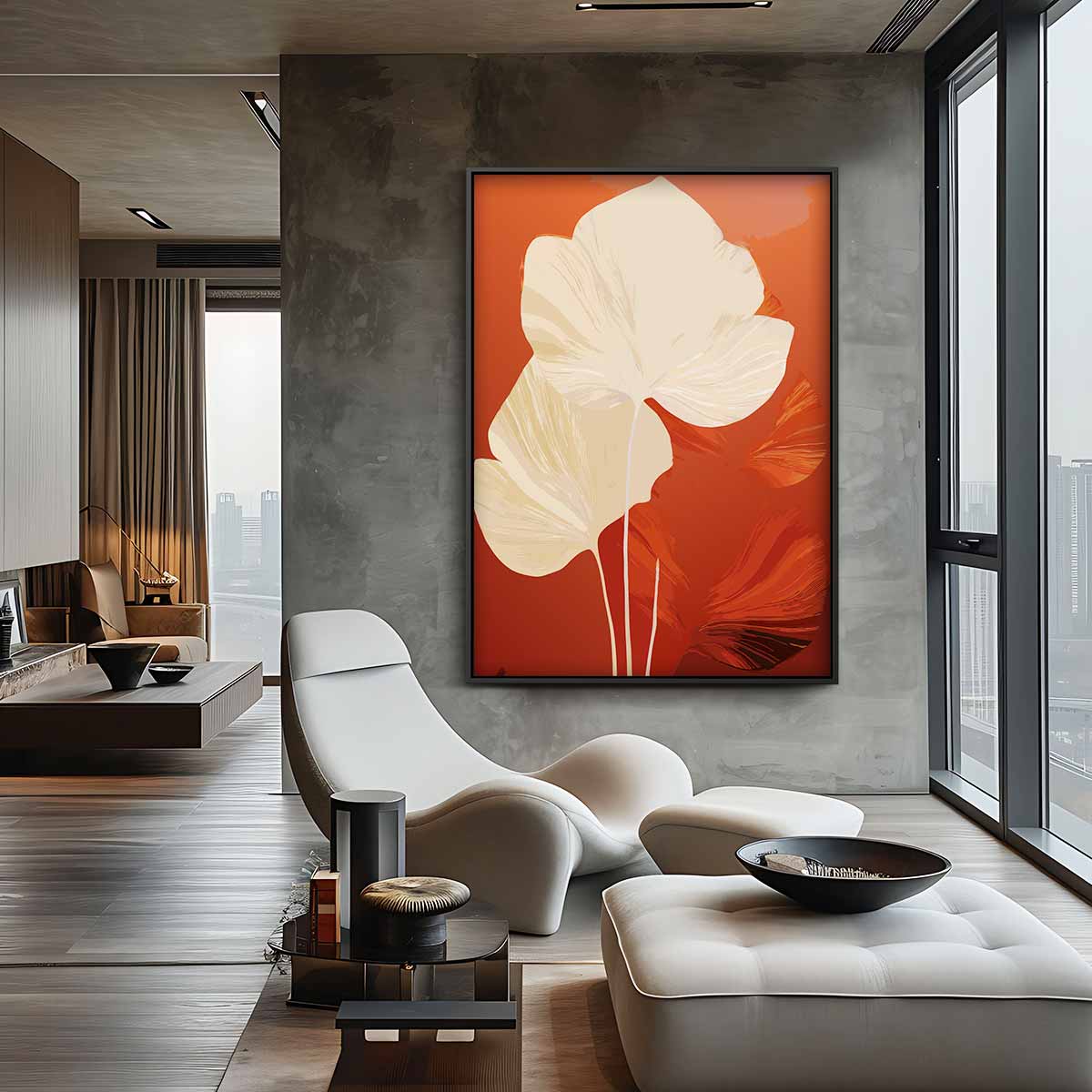 Warme Herfstbladeren – canvas wanddecoratie in portret formaat