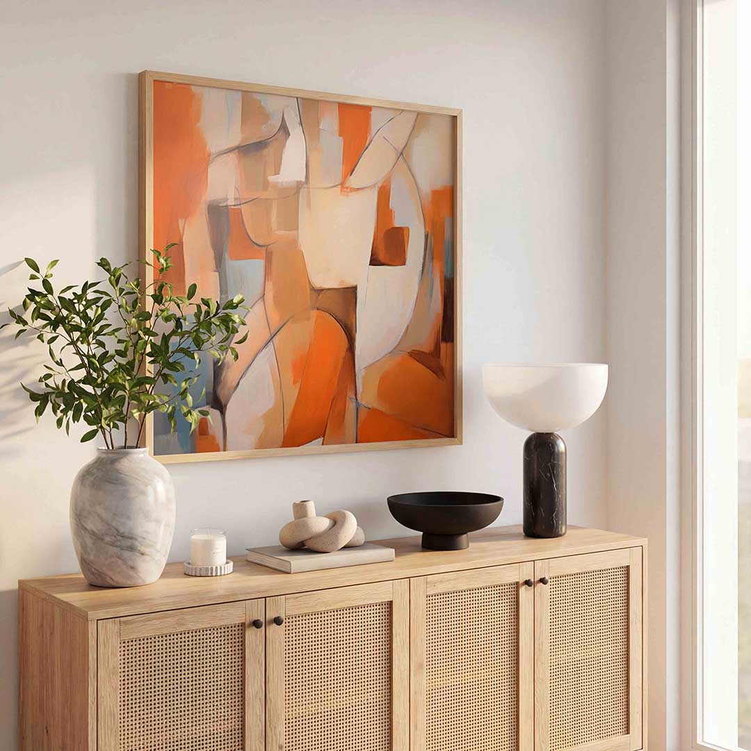 Abstracte vormen – illustratie poster in vierkant formaat