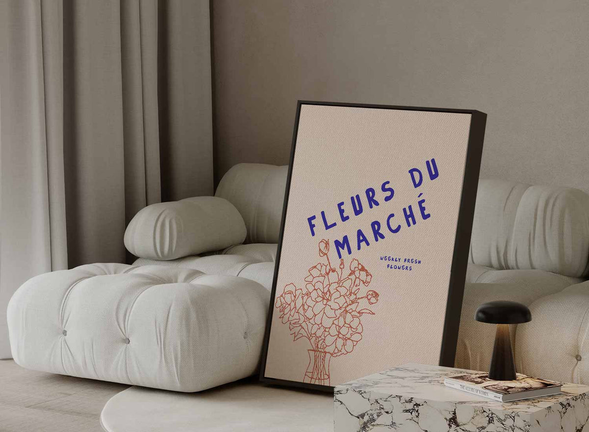 Fleurs du Marché Poster – plexiglas wanddecoratie in portret formaat