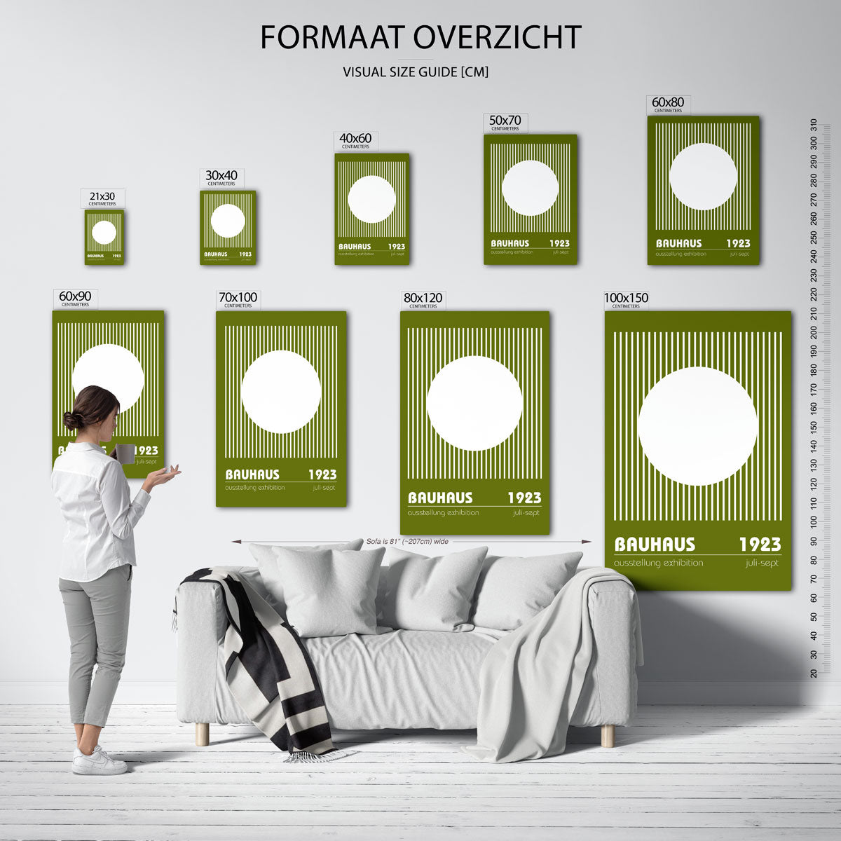 Lijnen en cirkel – Bauhaus poster als moderne geometrische wanddecoratie