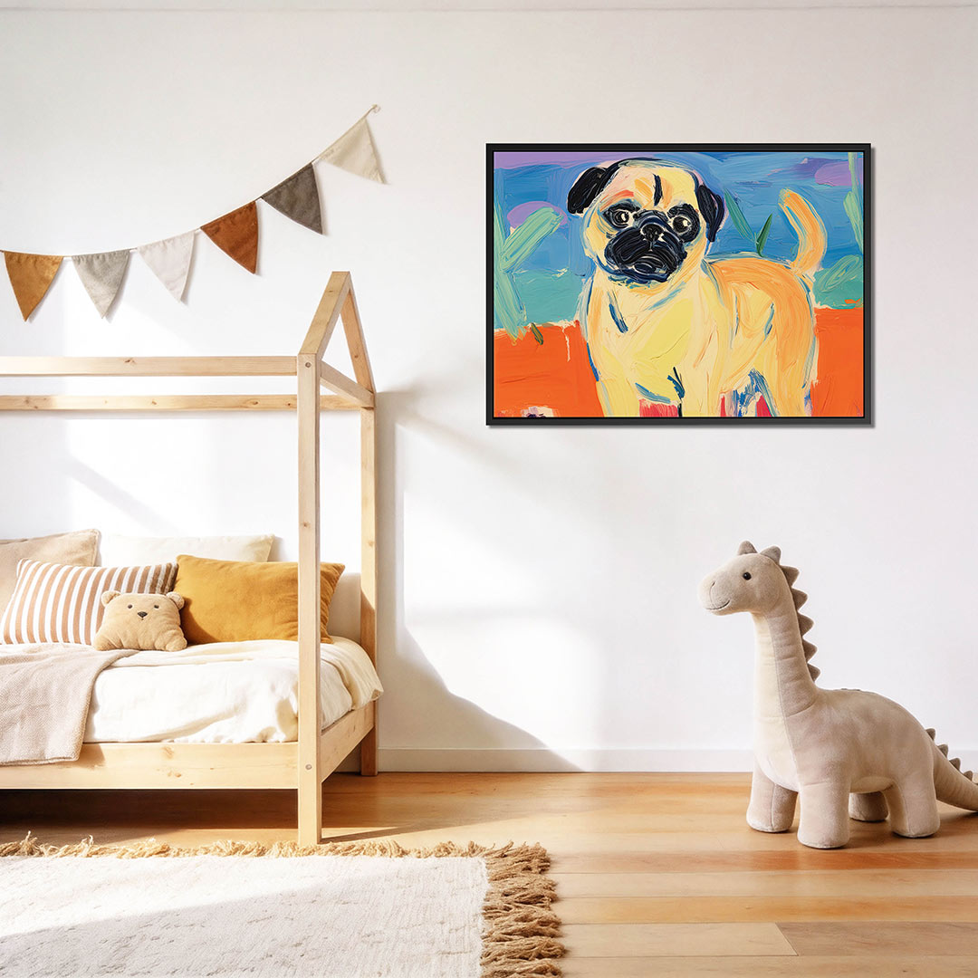Kleurrijke hond – op canvas, dibond of plexiglas