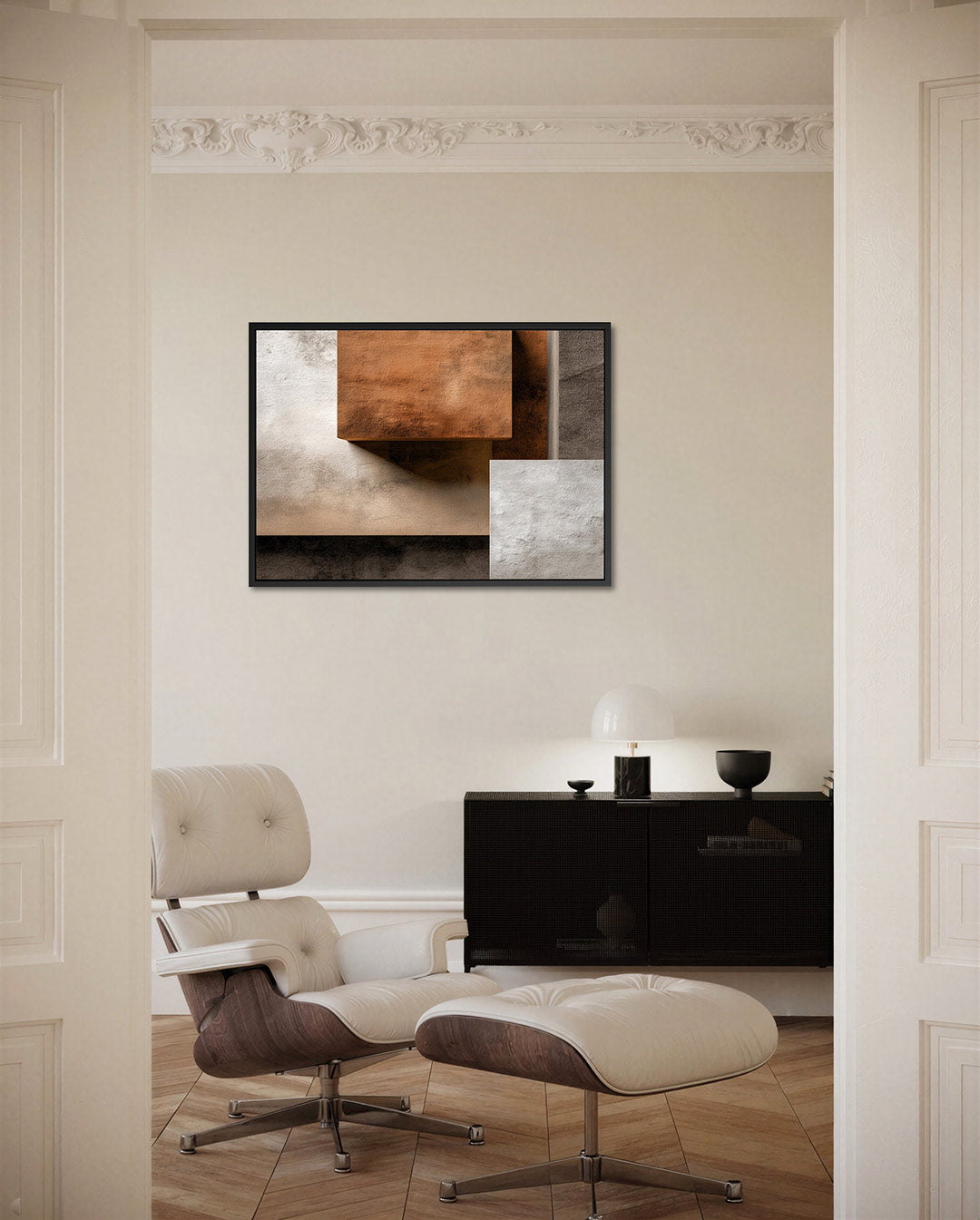 Geometrische vlakken – liggende wanddecoratie