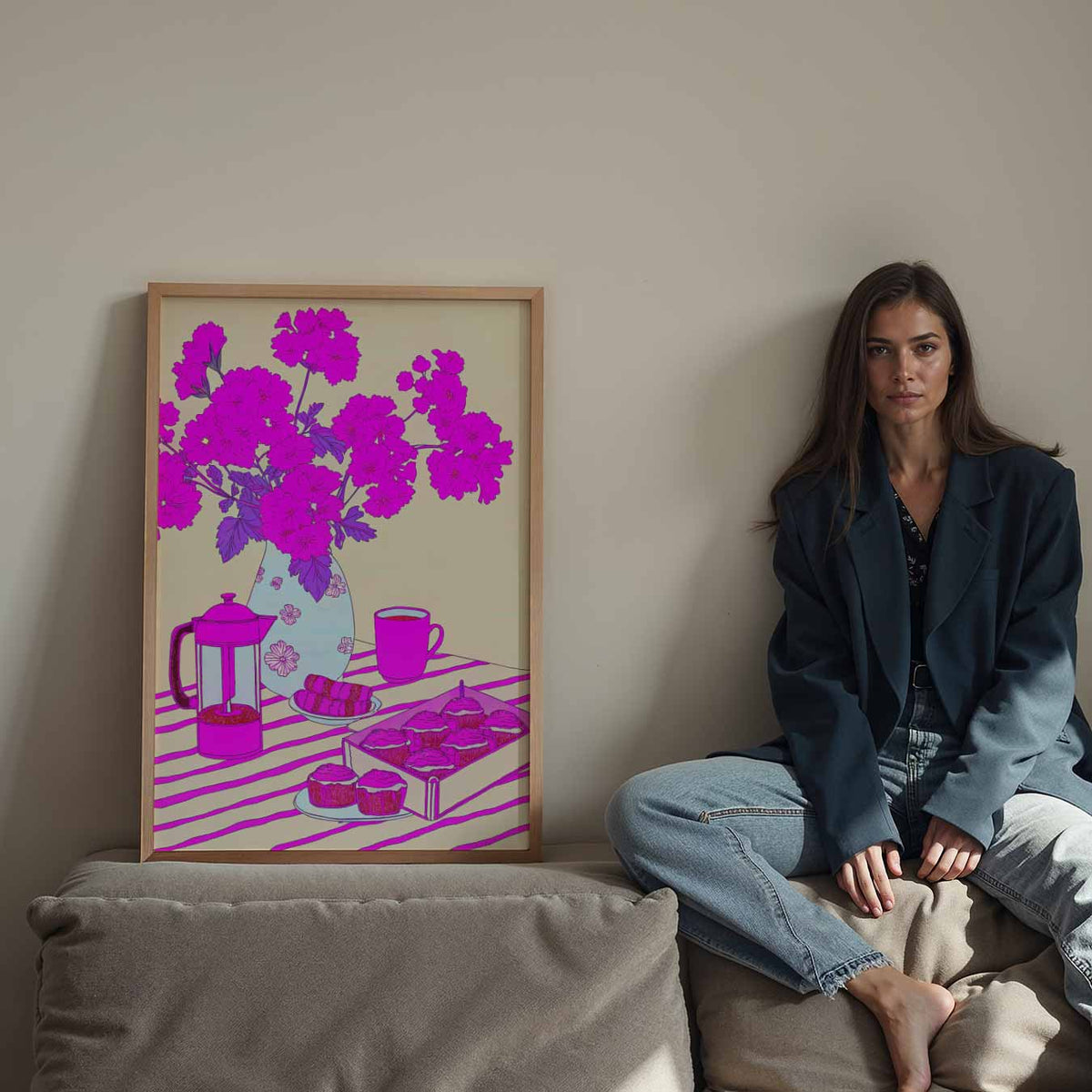 Bloemrijke Ontbijtverrassing – staande keuken wanddecoratie van WallArtistic