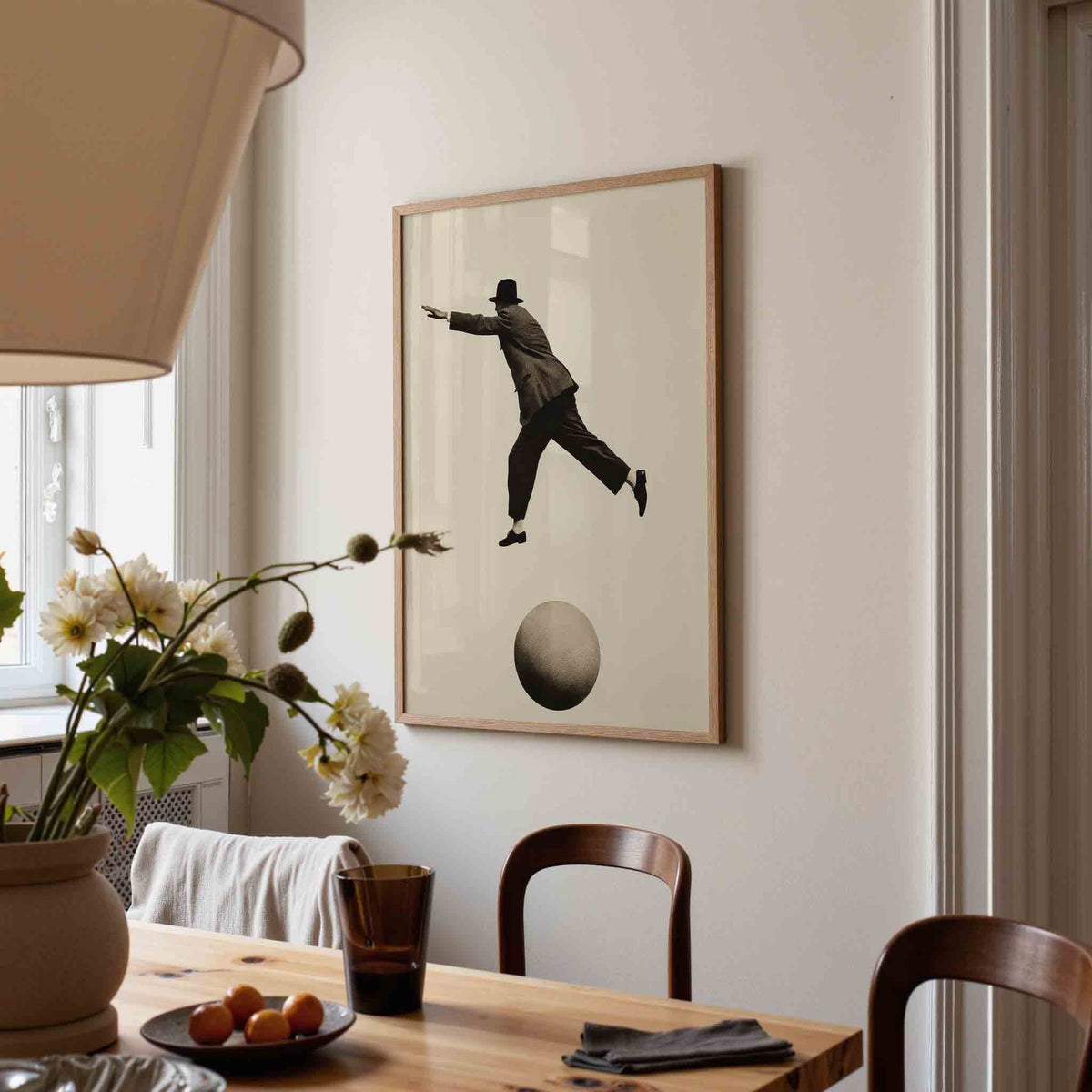 Man in beweging – kunst en design poster in portret formaat