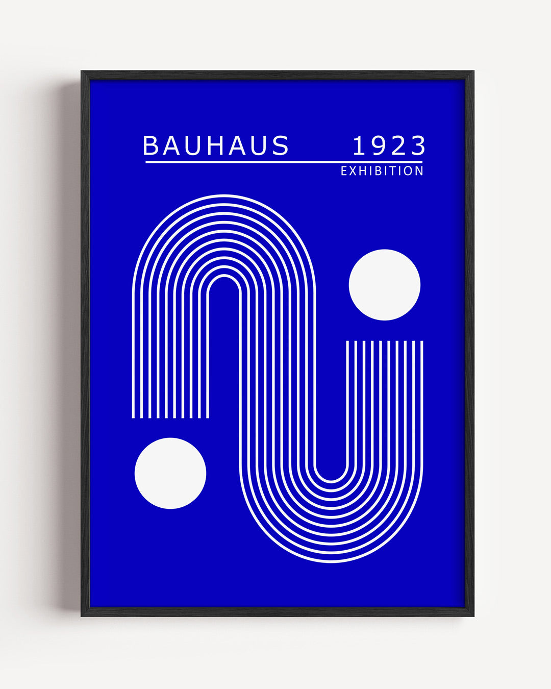 Lijnen en cirkelvormen – staande Bauhaus poster als wanddecoratie
