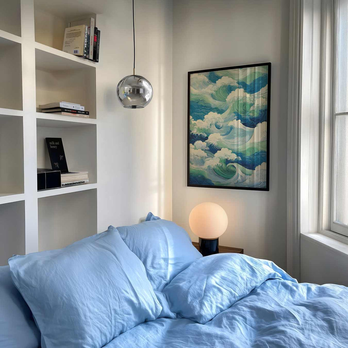 Golvende Zeeën Kunstposter – abstracte poster als moderne staande wanddecoratie