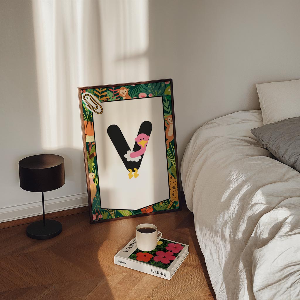 Speelse Alfabetposter met Safari Thema – kinderposter in staand formaat