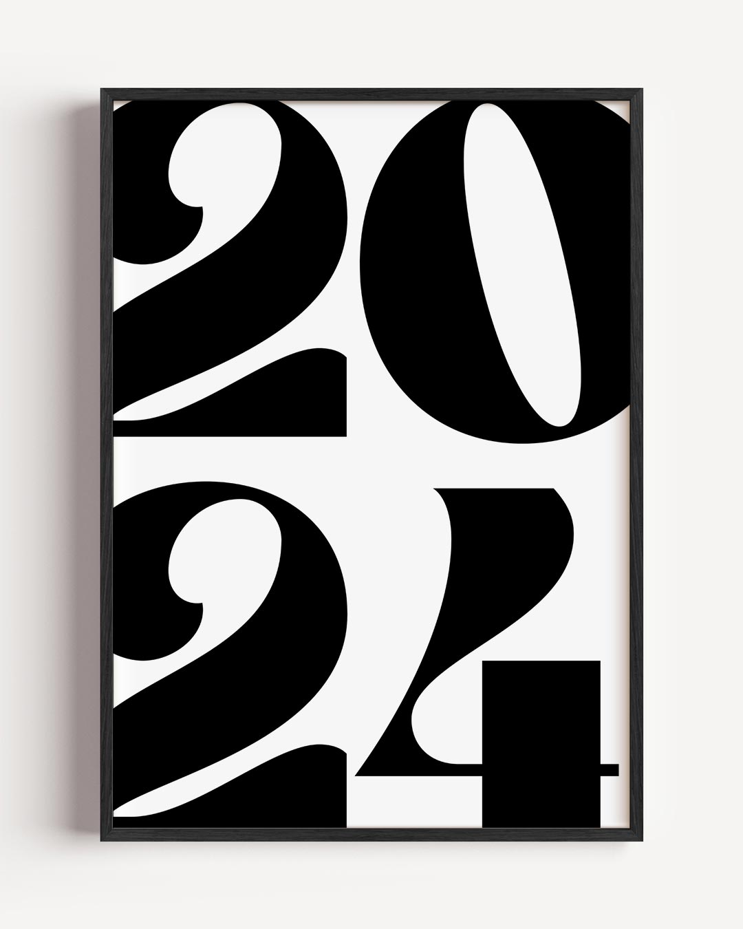 Stijlvolle 2024 Typografie – kerst portret poster als wanddecoratie