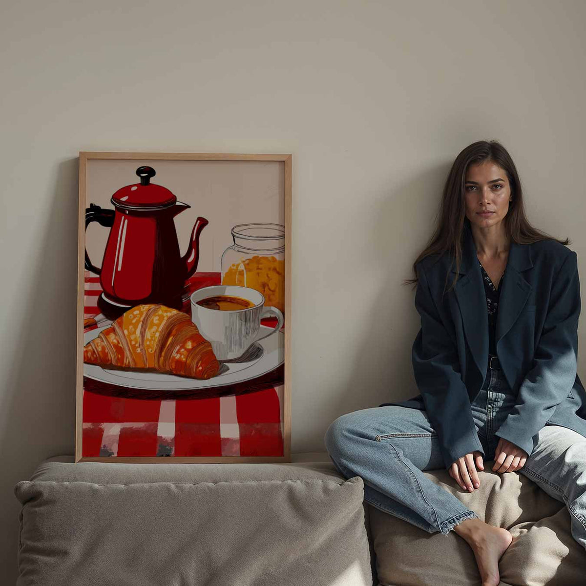 Franse Ontbijt Sfeerposter – staande keuken wanddecoratie van WallArtistic