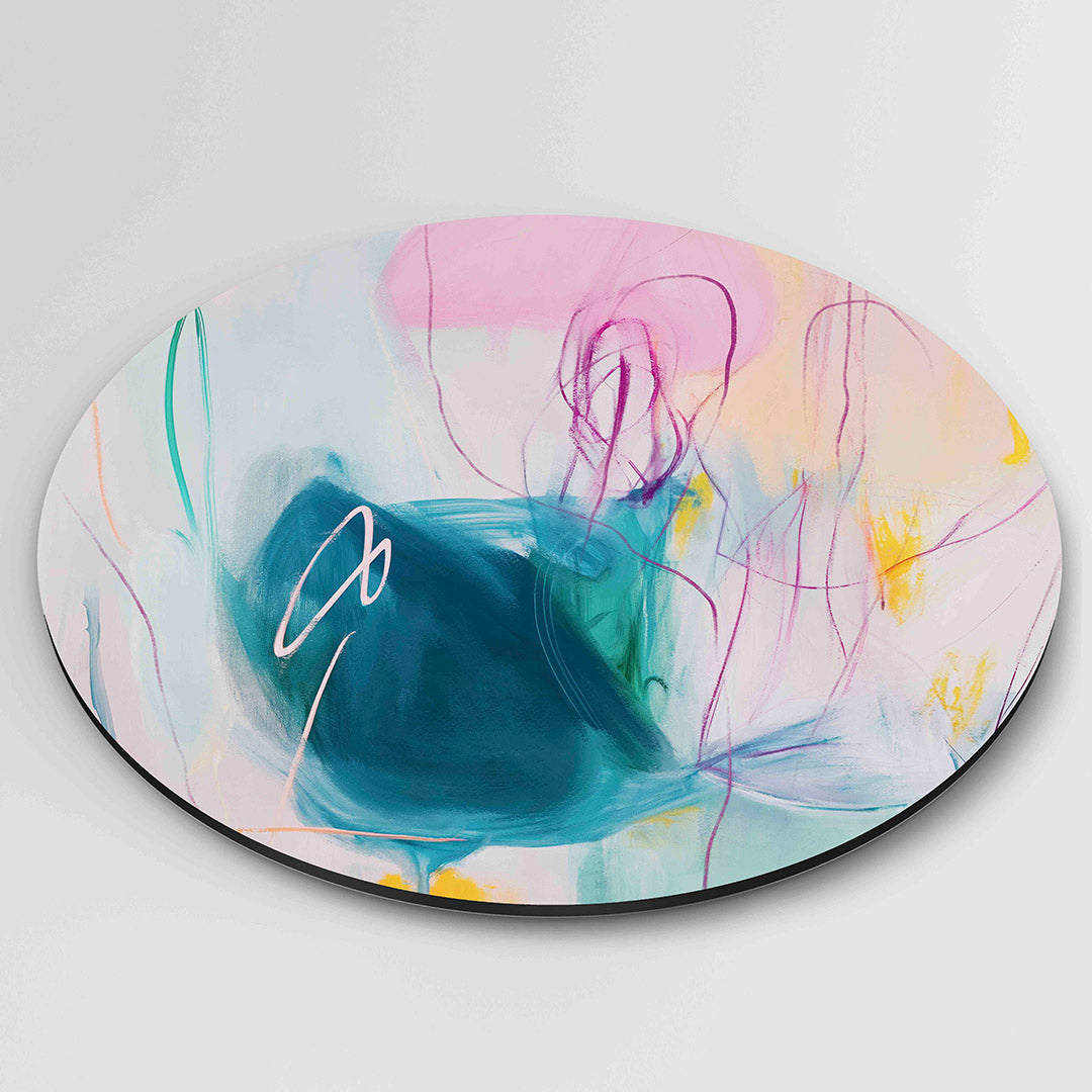 Abstracte vormen – moderne ronde wanddecoratie van WallArtistic