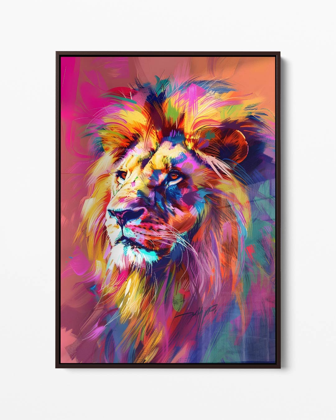 Kleurrijke Leeuw – portret kunstwerk als wanddecoratie