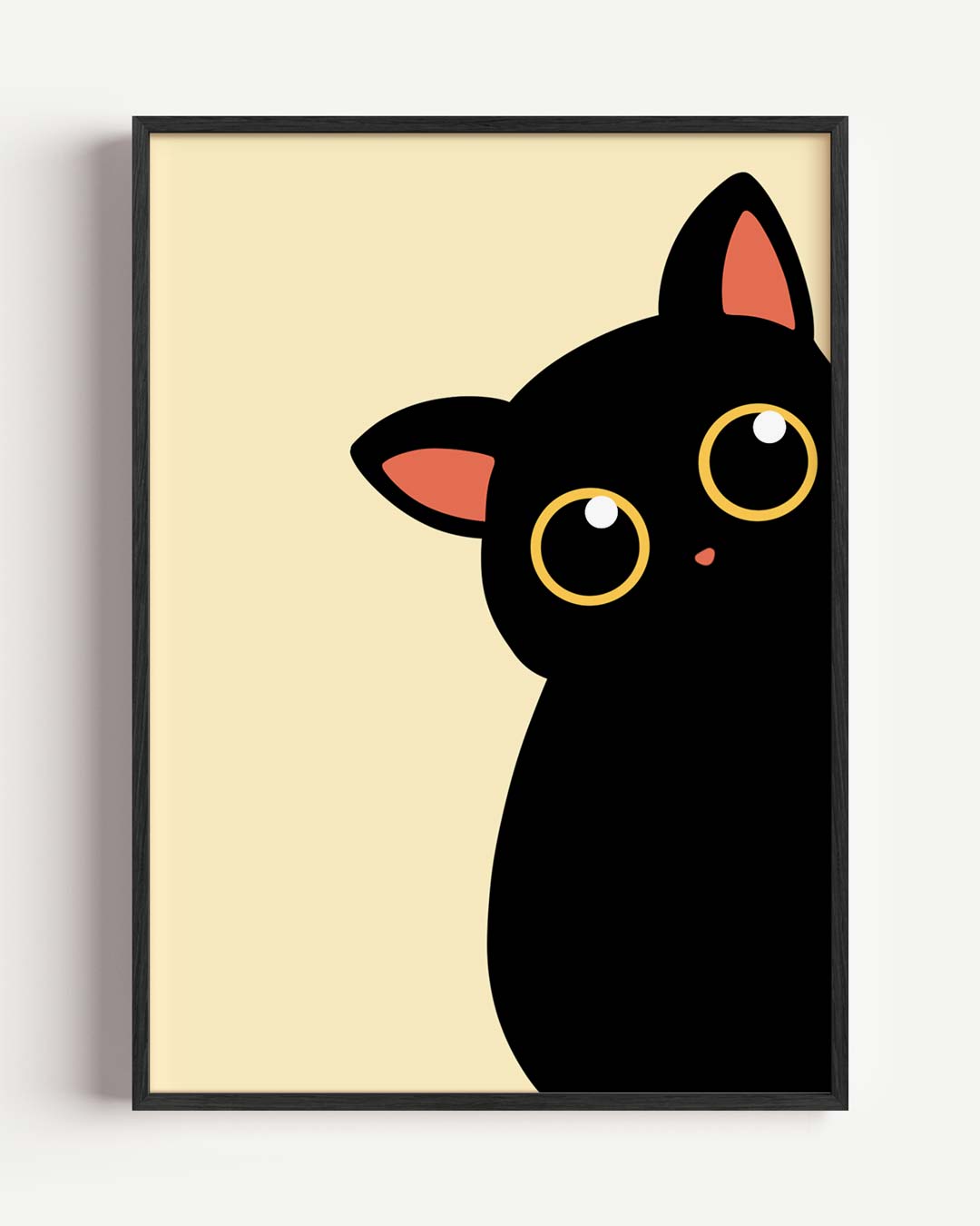 Schattige Kat in Minimalistisch Design – kids portret poster als wanddecoratie