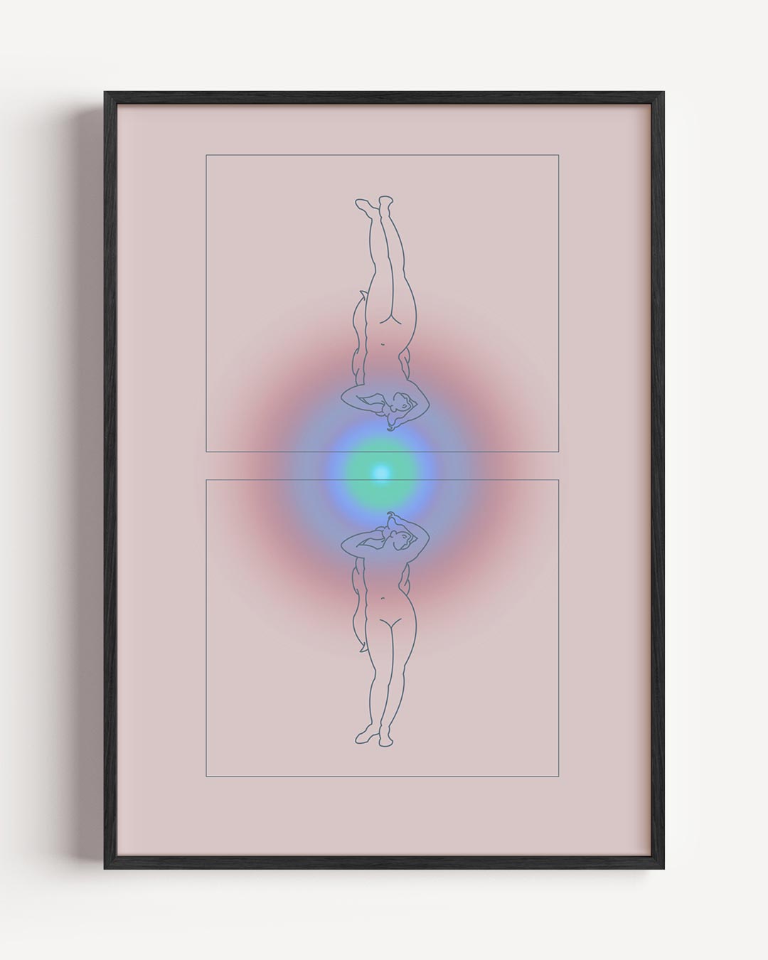 Kunstzinnige Lichaamssilhouet – mindfulness portret poster als wanddecoratie