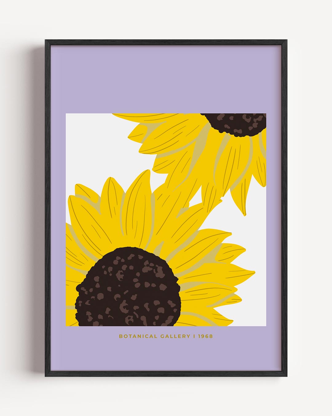 Zonnebloem Kunstposter – typografie portret poster als wanddecoratie