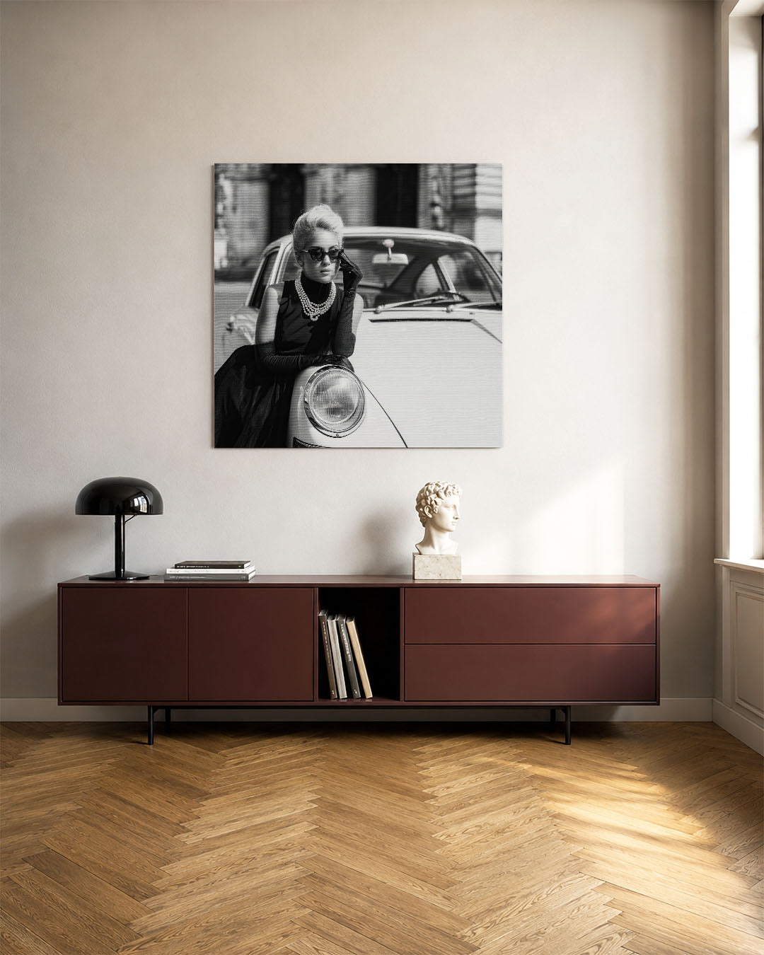 Abstract kunstwerk – tweede productweergave – een abstract kunstwerk met donkere tinten en een rustige visuele opbouw.