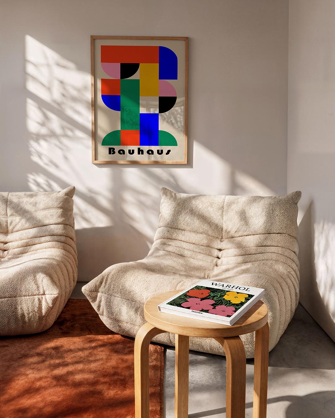Vormen en vlakkenspel – geometrische Bauhaus poster in staand formaat