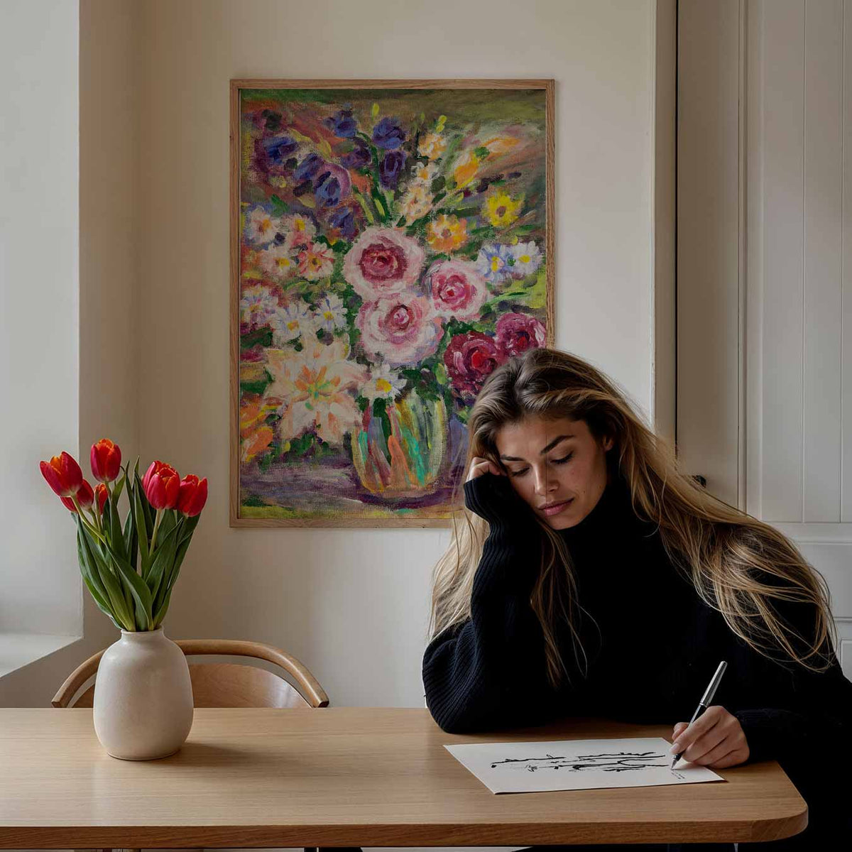 Bloemenvaas – Popart poster als moderne urban wanddecoratie
