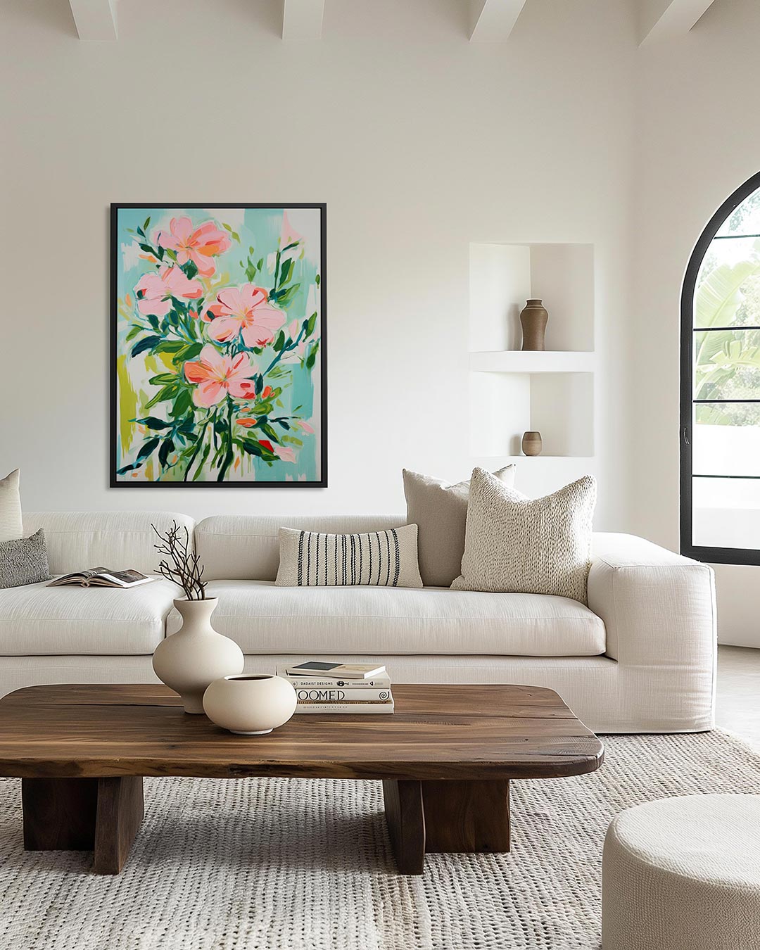 Bloemenexplosie – moderne staande wandkunst