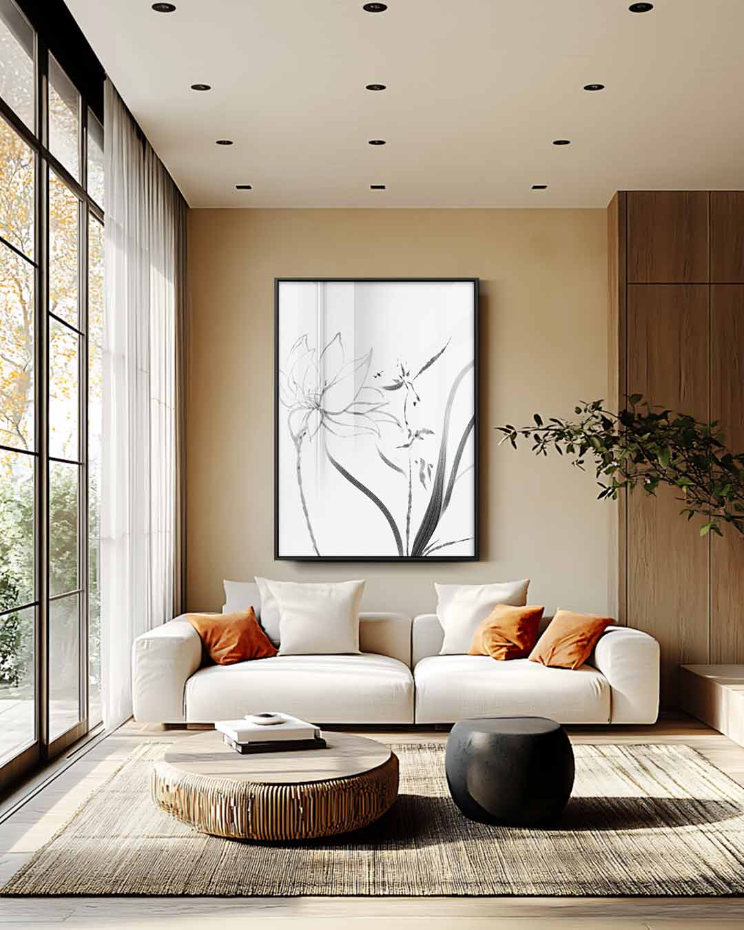 Zen Bloemenpracht – plexiglas wanddecoratie in portret formaat