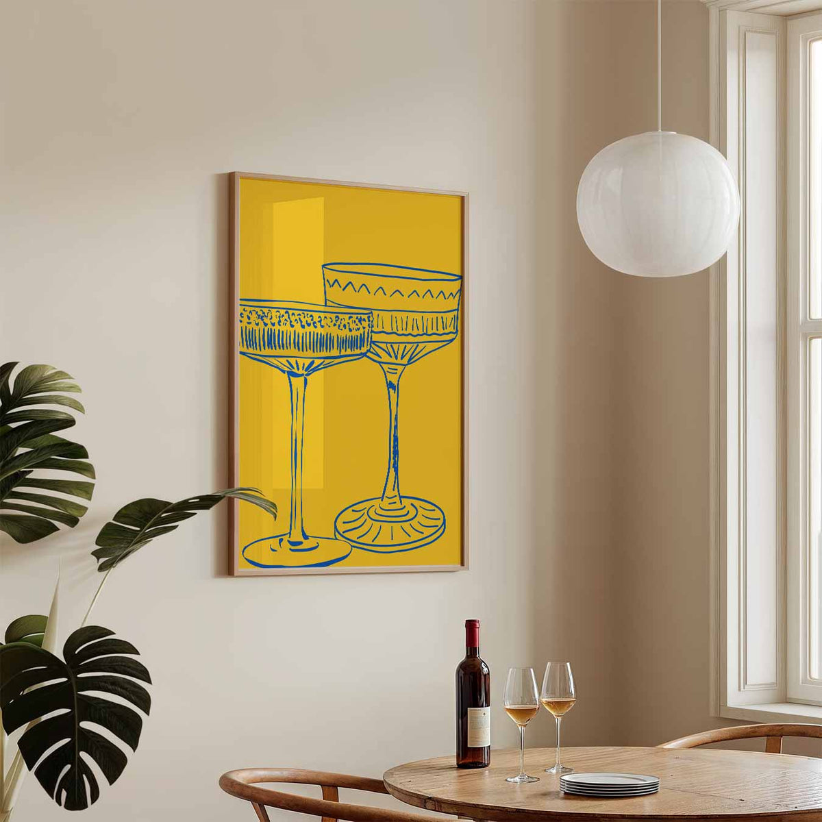Stijlvolle Cocktailglazen – keukenposter in staand formaat