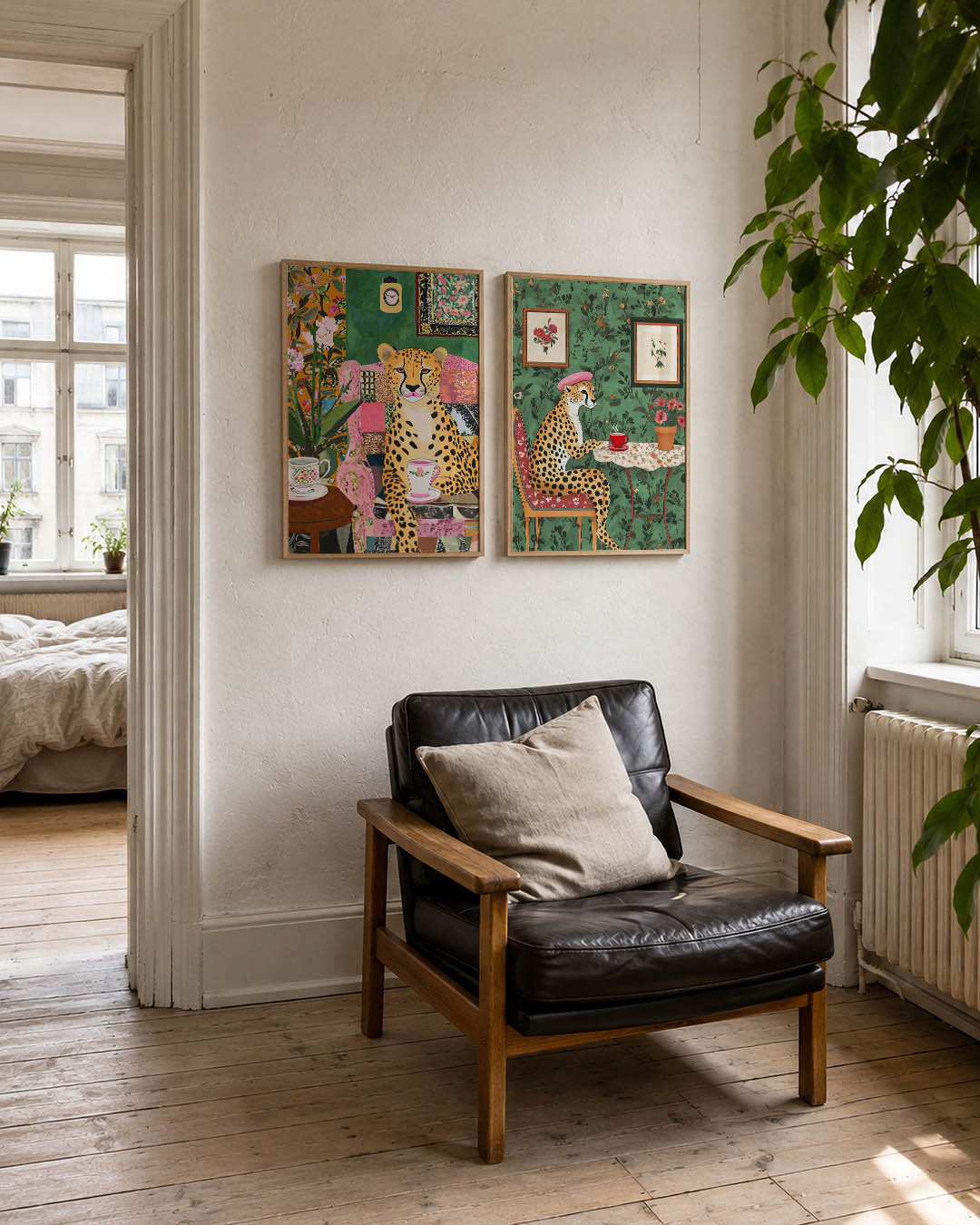 Kleurrijk diereninterieur Posterset