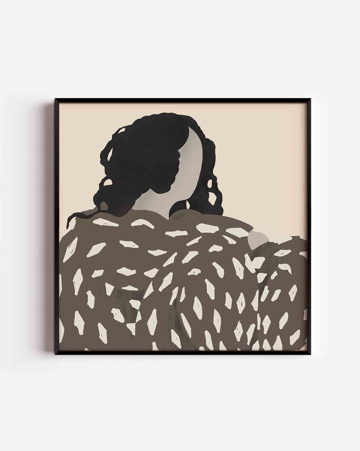 Vrouw met patroon – vrouwelijk portret als vierkante poster