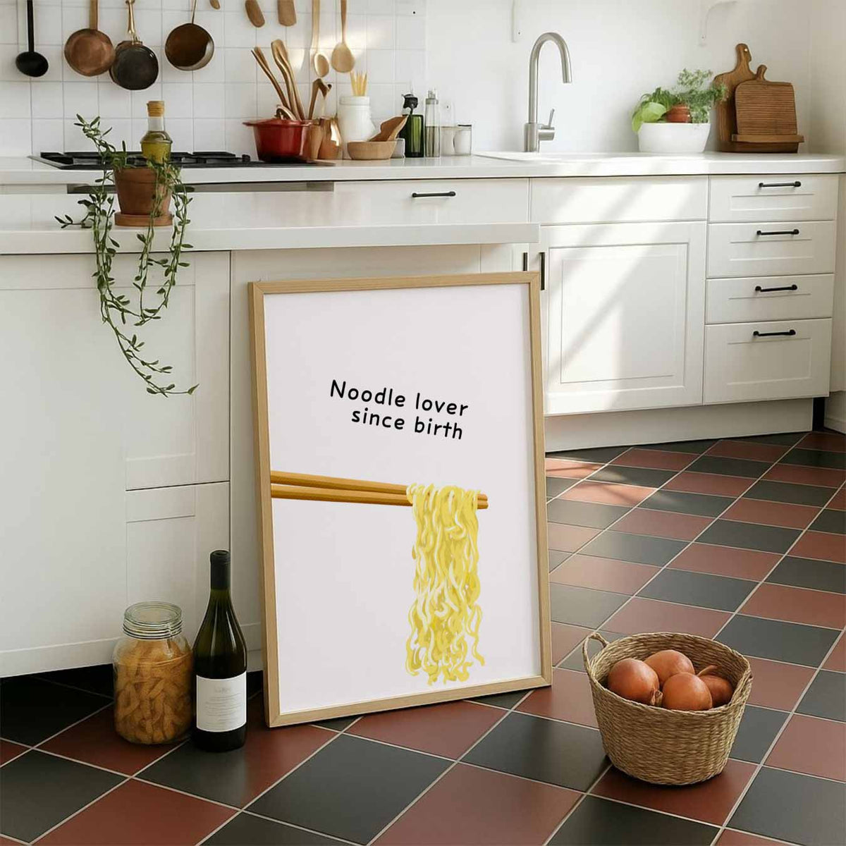 Noodle Lover Since Birth – staande muurposter voor keuken of eethoek