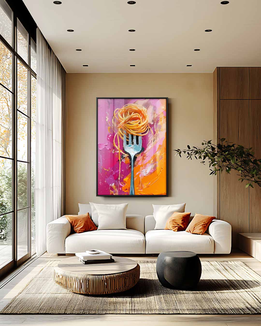 Spaghetti op een Vork – staand kunstwerk voor modern interieur