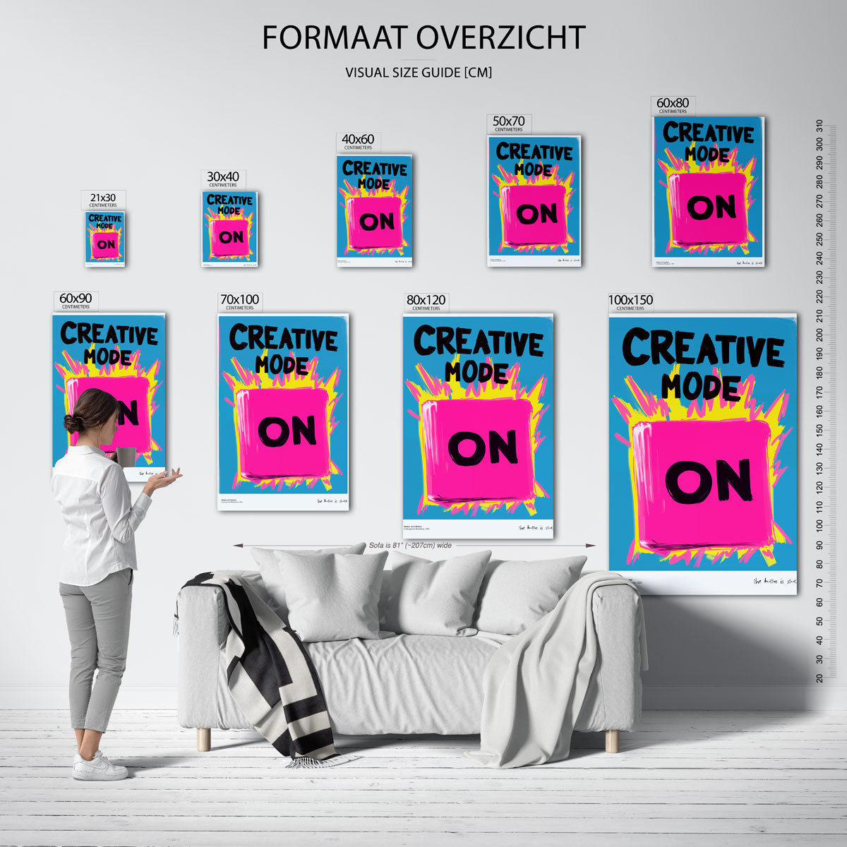 Creative mode on – staande muurposter met Pop Art uitstraling