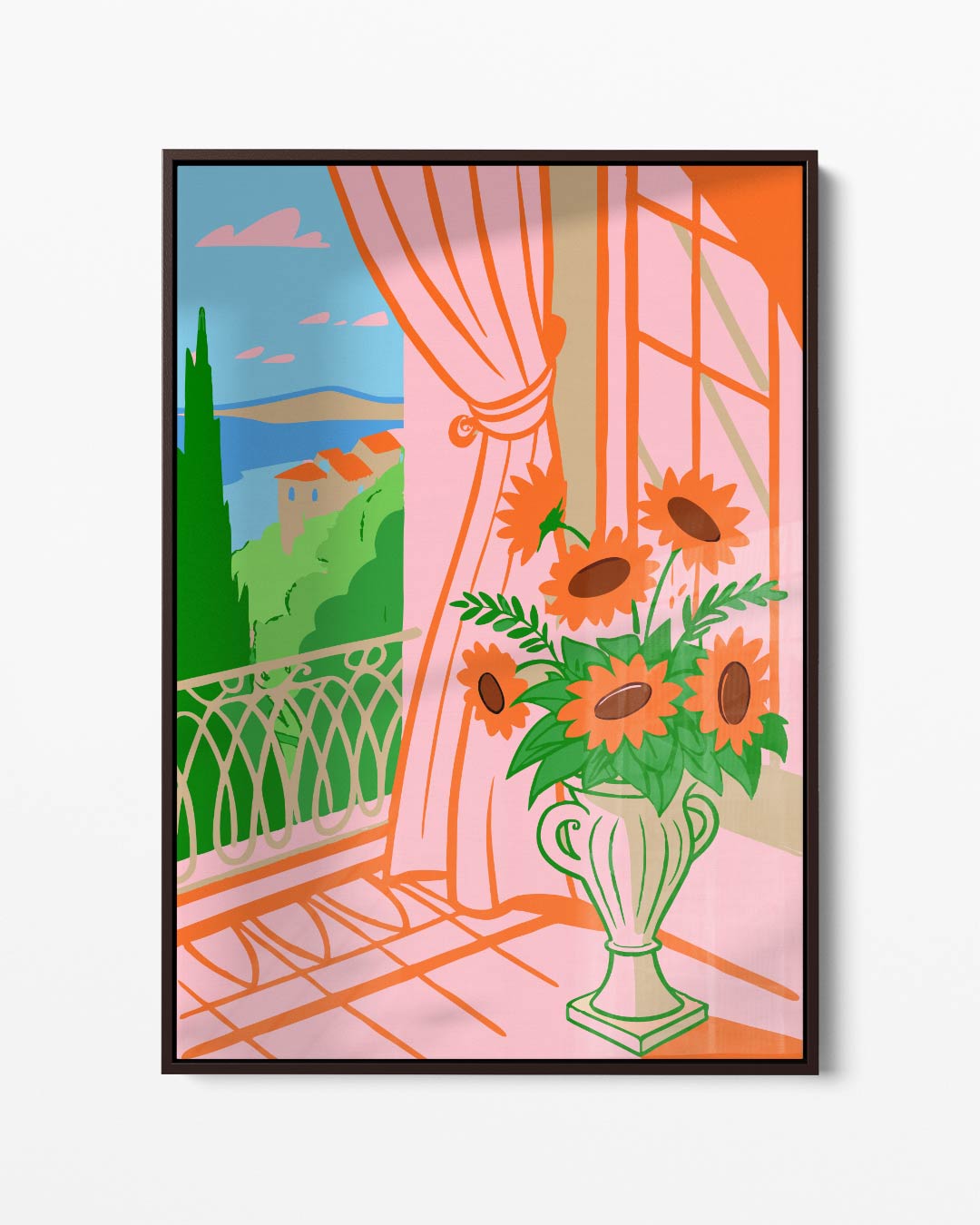 Zomerse Bloemenpracht – portret kunstwerk als wanddecoratie