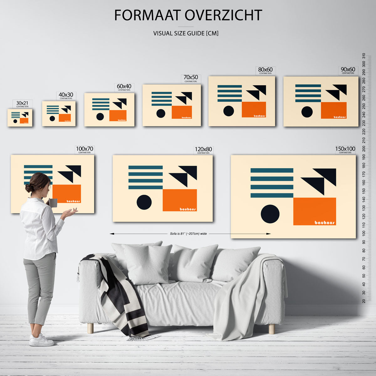 Vormen en vlaken – Bauhaus poster als geometrische wanddecoratie