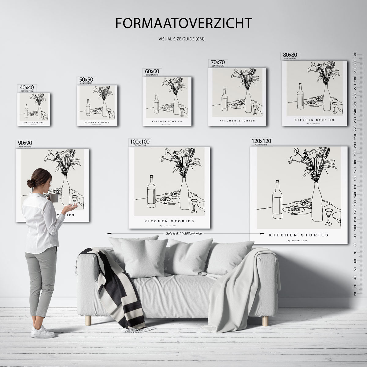 Keuken tafel stilleven – vierkante muurposter voor keuken of eethoek