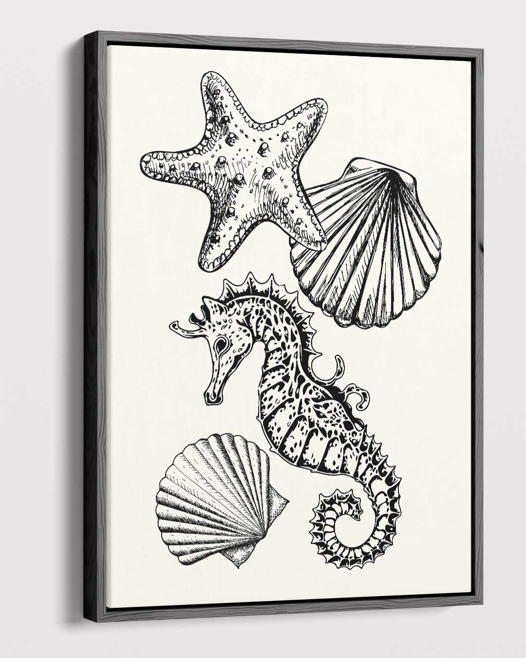 Zeeschatten Illustratie – canvas kunstwerk als wanddecoratie