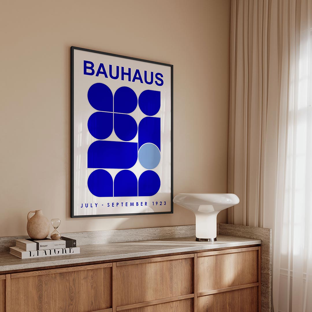 Vorm en kleur – geometrische Bauhaus poster in staand formaat