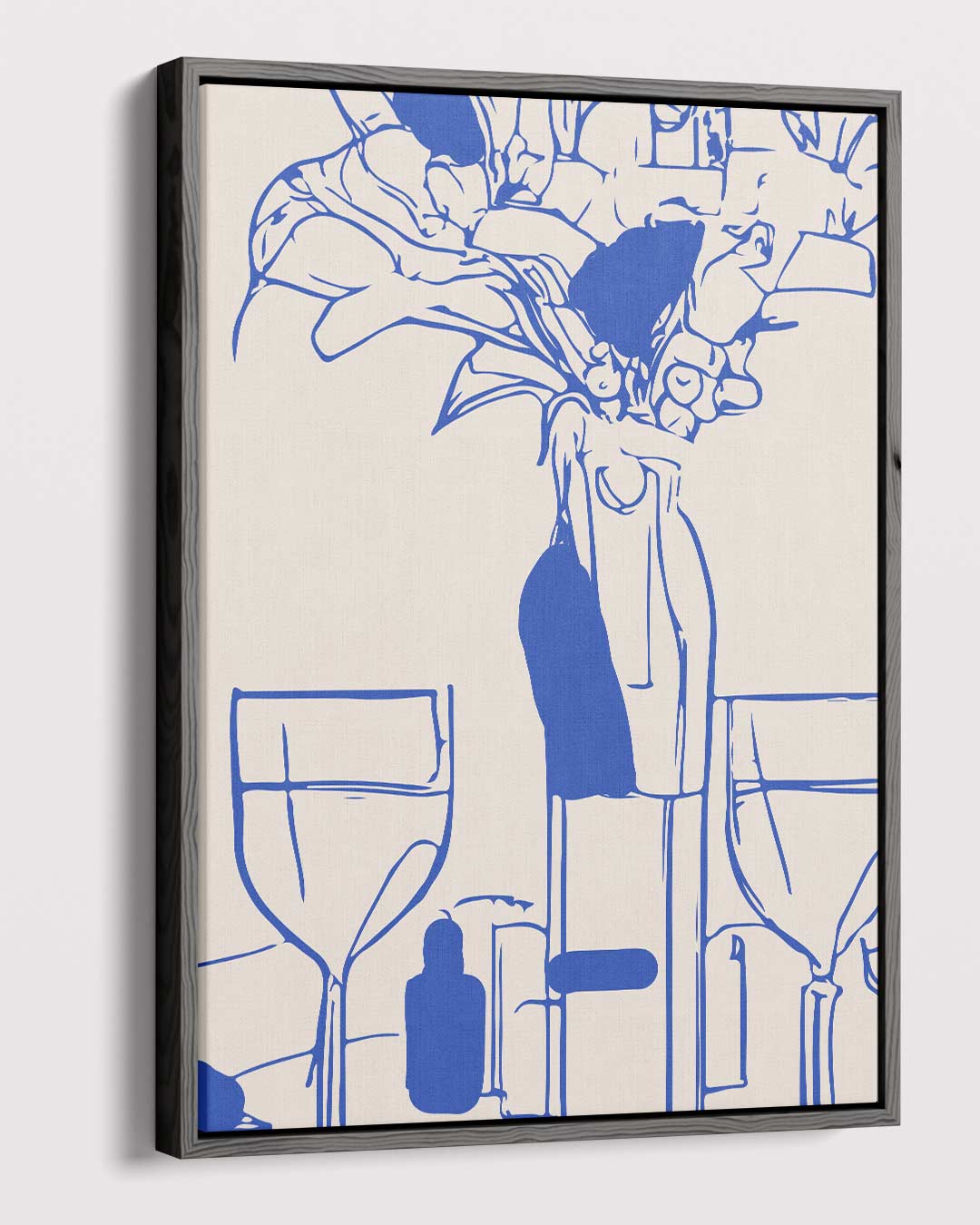Moderne Blauwe Stilleven – dibond kunstwerk als wanddecoratie