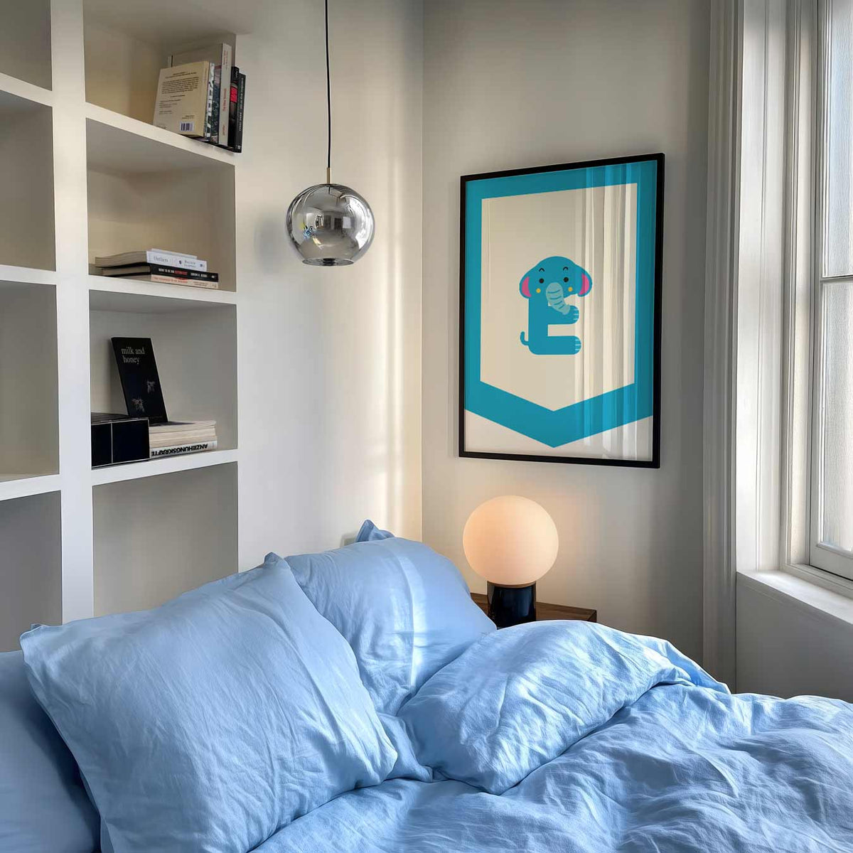 Vrolijke Olifant ABC – staande muurposter voor de kinderkamer