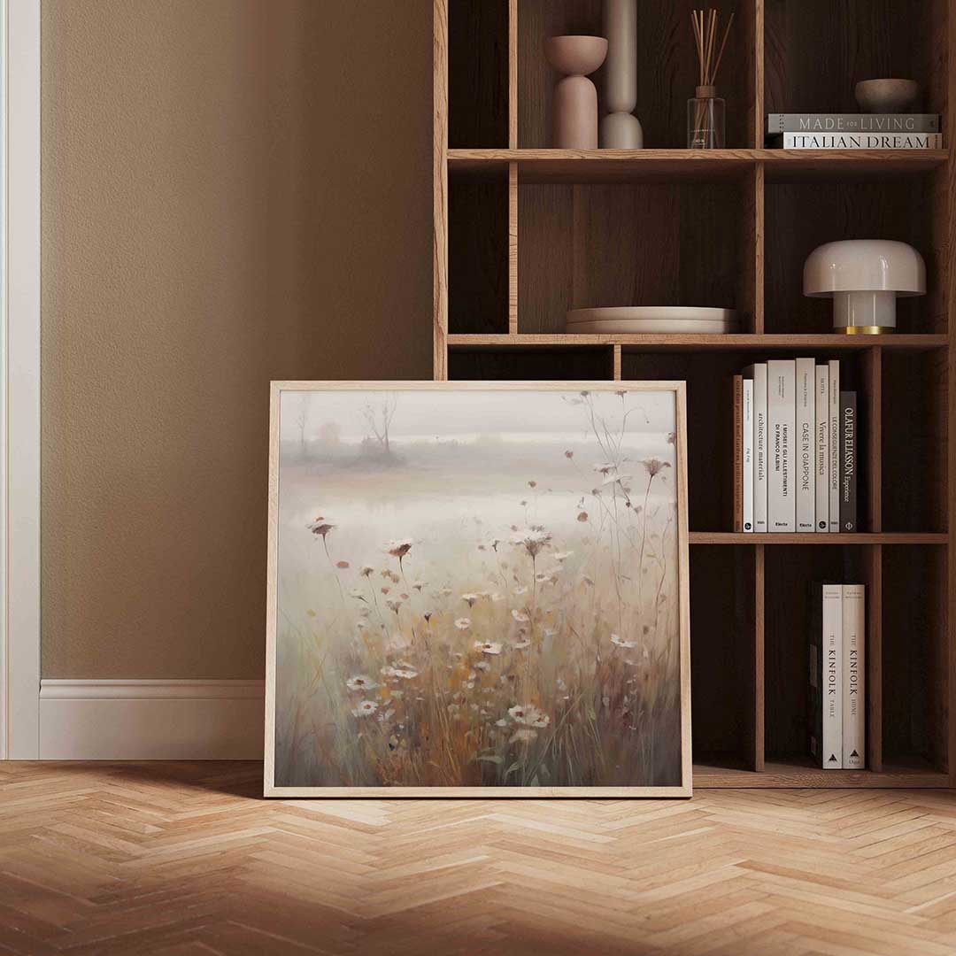 Wilde bloemen – vierkante wanddecoratie met kleur en vorm van WallArtistic