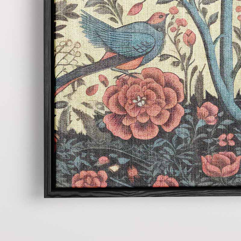 Bloemen en Vogels Paradijs – staand kunstwerk voor modern interieur