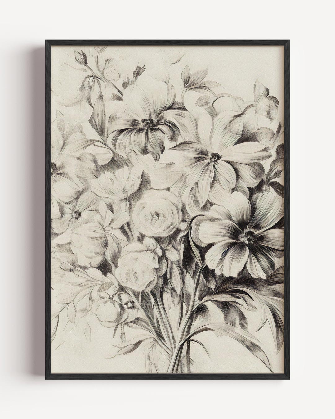 Bloemen Tekening – vintage portret poster als wanddecoratie