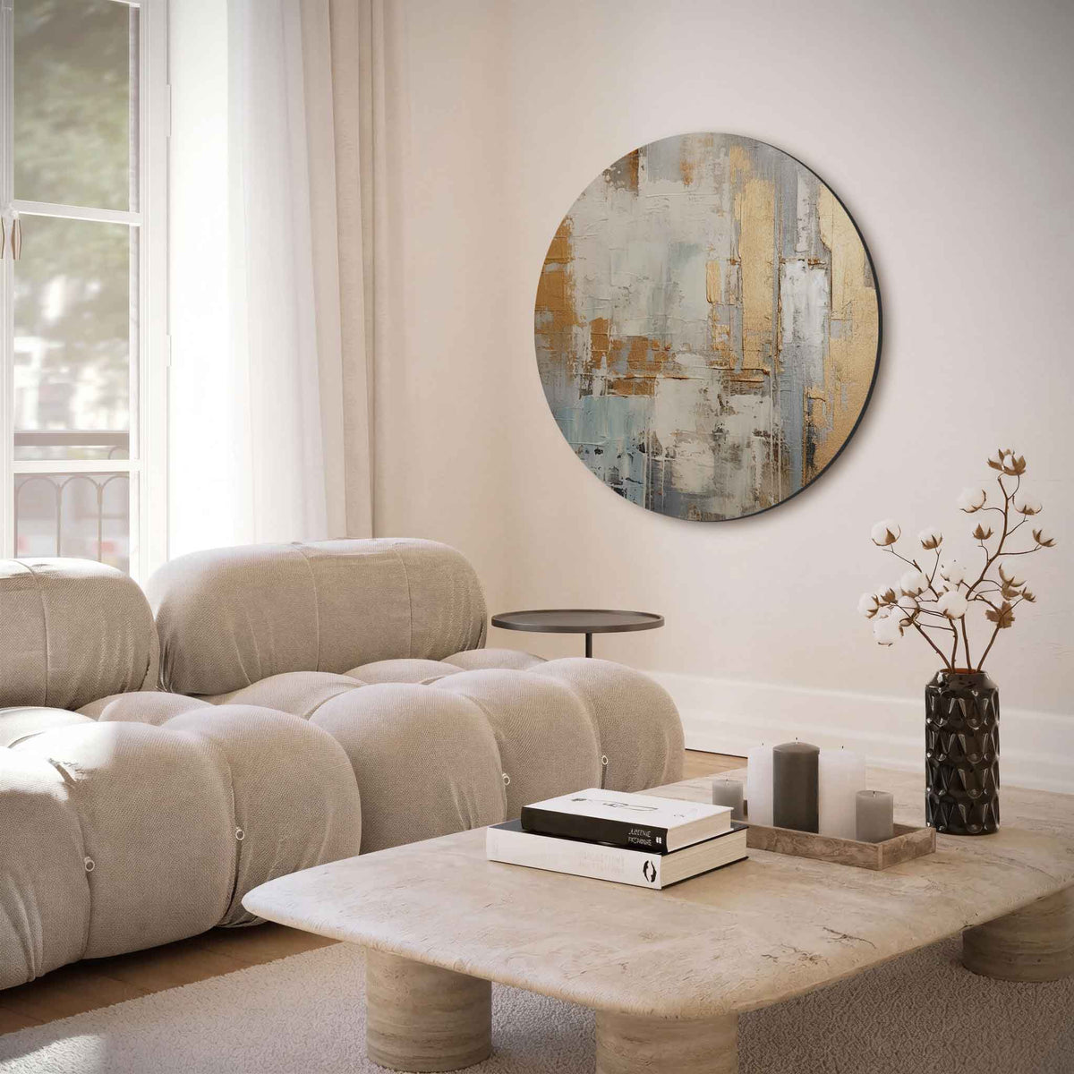 Abstracte texturen – muurcirkel met abstracte texturen voor aan de muur