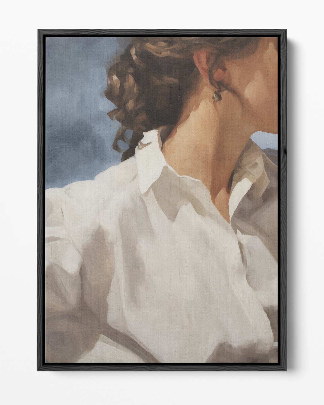 Zacht Portret met Witte Blouse – portret kunstwerk als wanddecoratie