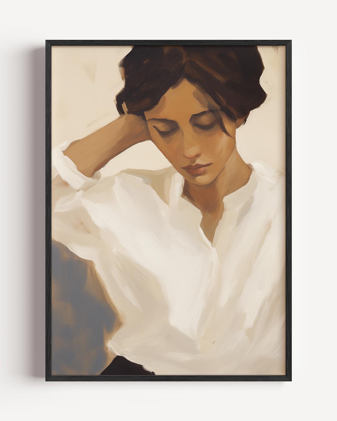 Dromerige Dame in Pastel – vrouwelijk portret poster als wanddecoratie
