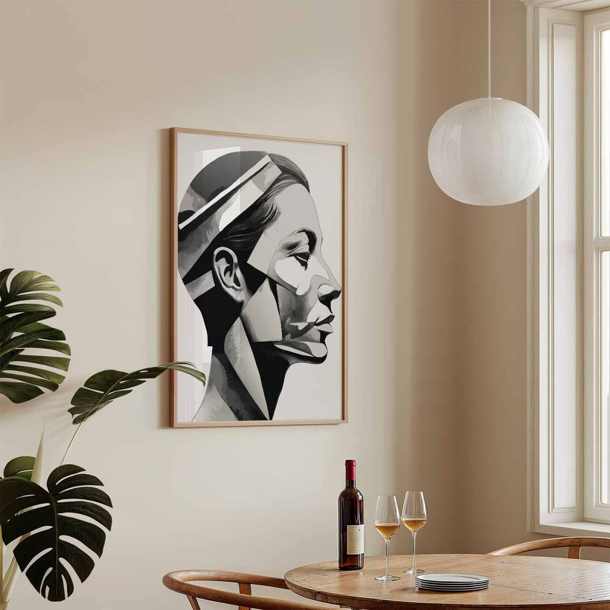 Abstracte Vrouwelijke Portretposter – zomerse wandkunst als portret poster
