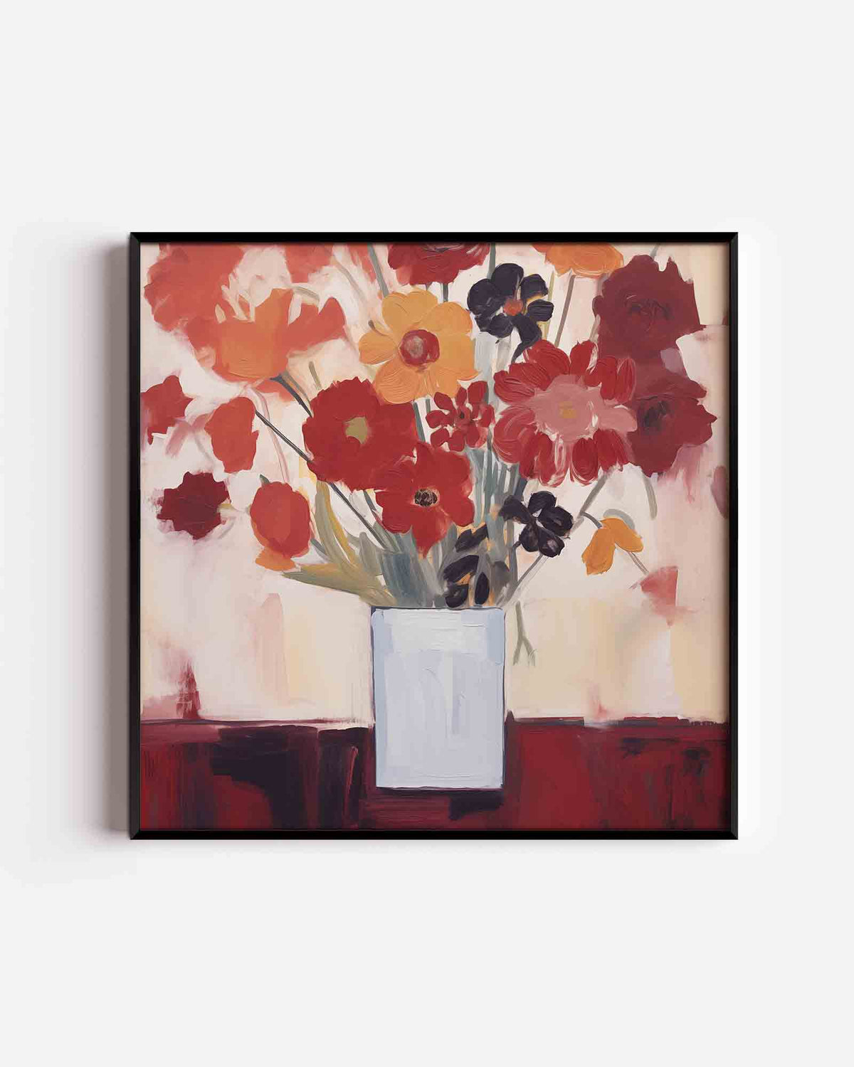 Bloemen in vaas – bloemen vierkante poster als wanddecoratie