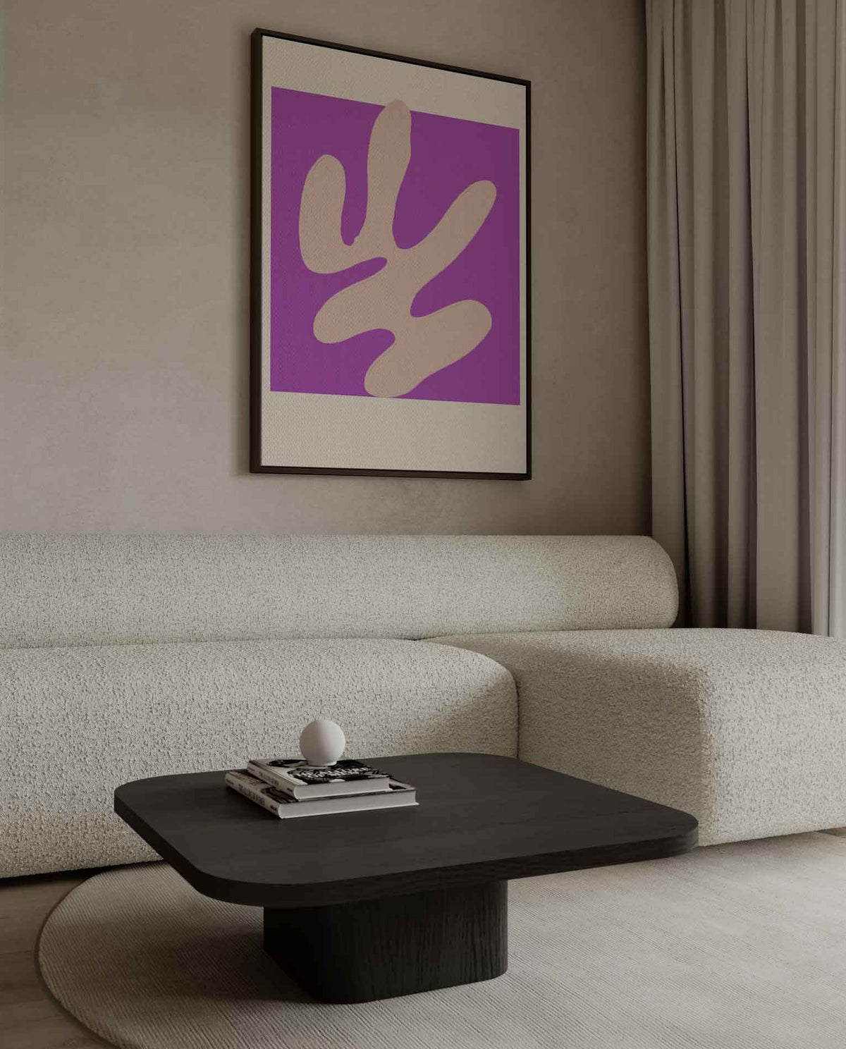 Abstract purpere flow – dibond kunstwerk als wanddecoratie