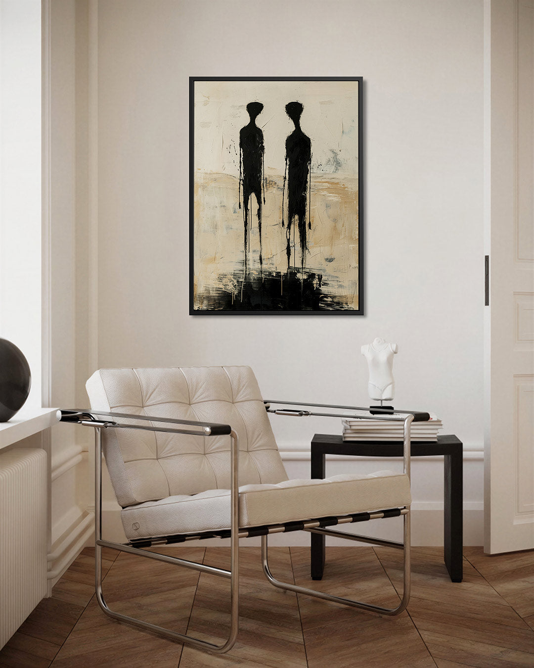 Twee silhouetten – kunstwerk als stijlvolle wanddecoratie