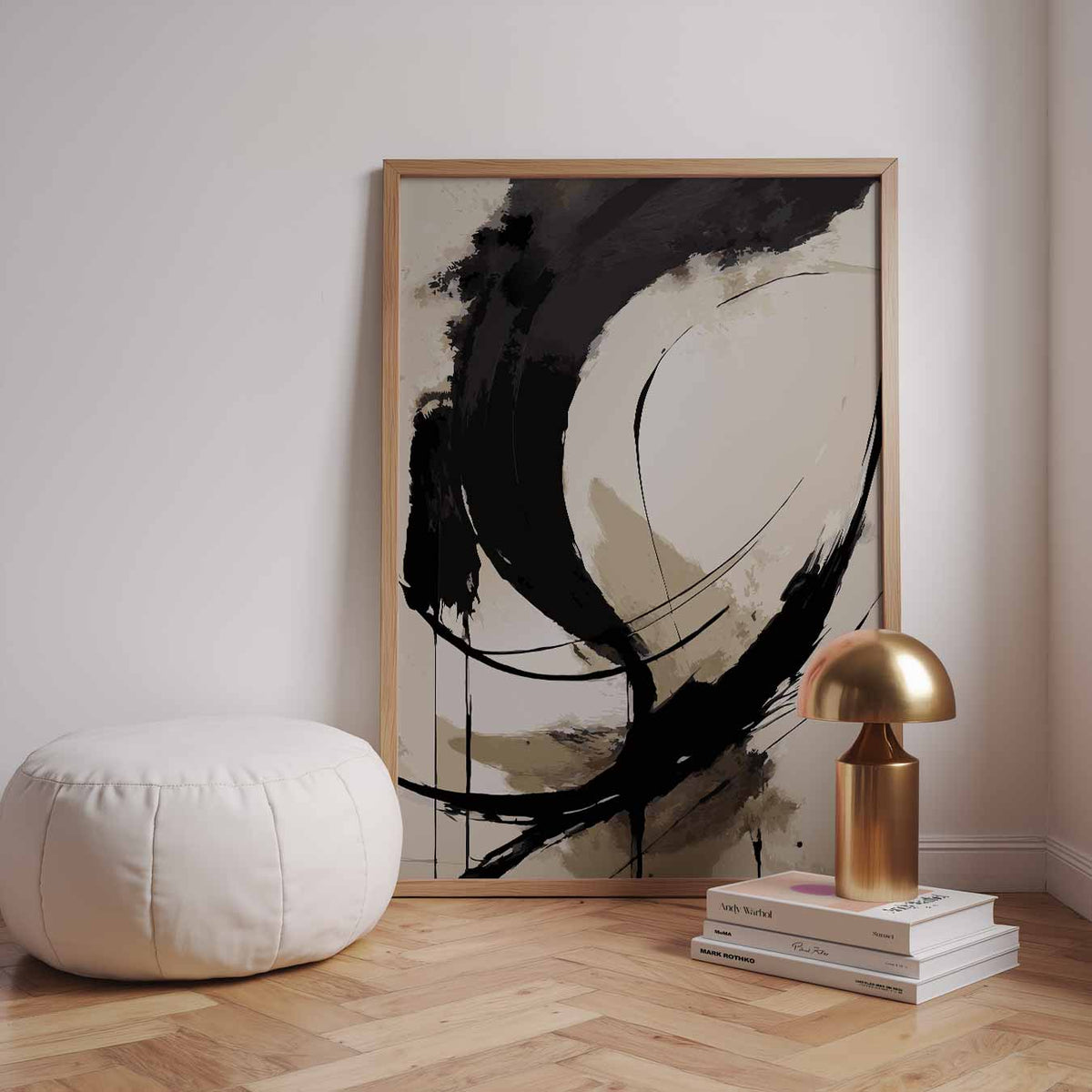Abstracte Elegantie – staande kleurrijke abstracte wanddecoratie van WallArtistic