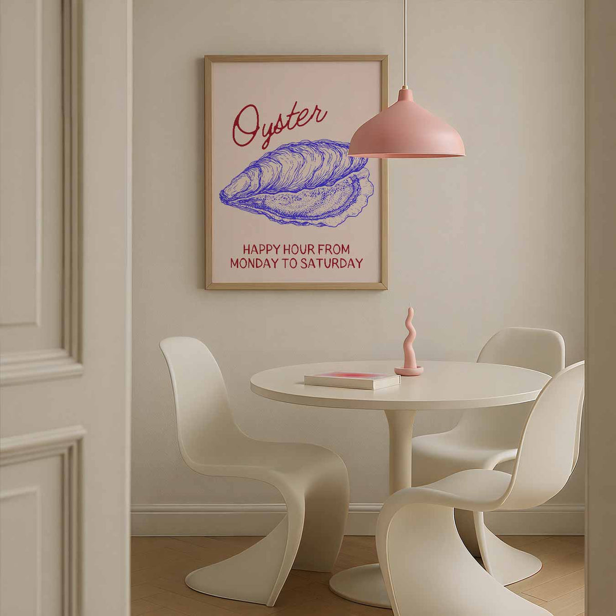 Oester Happy Hour – zomerse poster in staand formaat