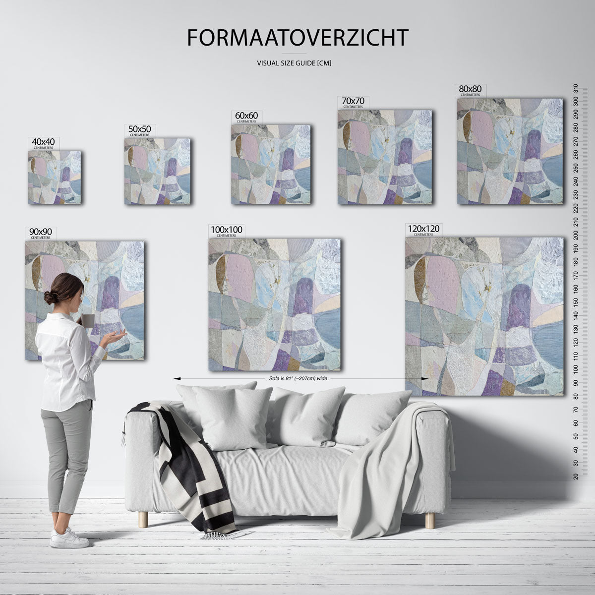 Abstracte vormen – vierkante muurposter met abstracte vormen