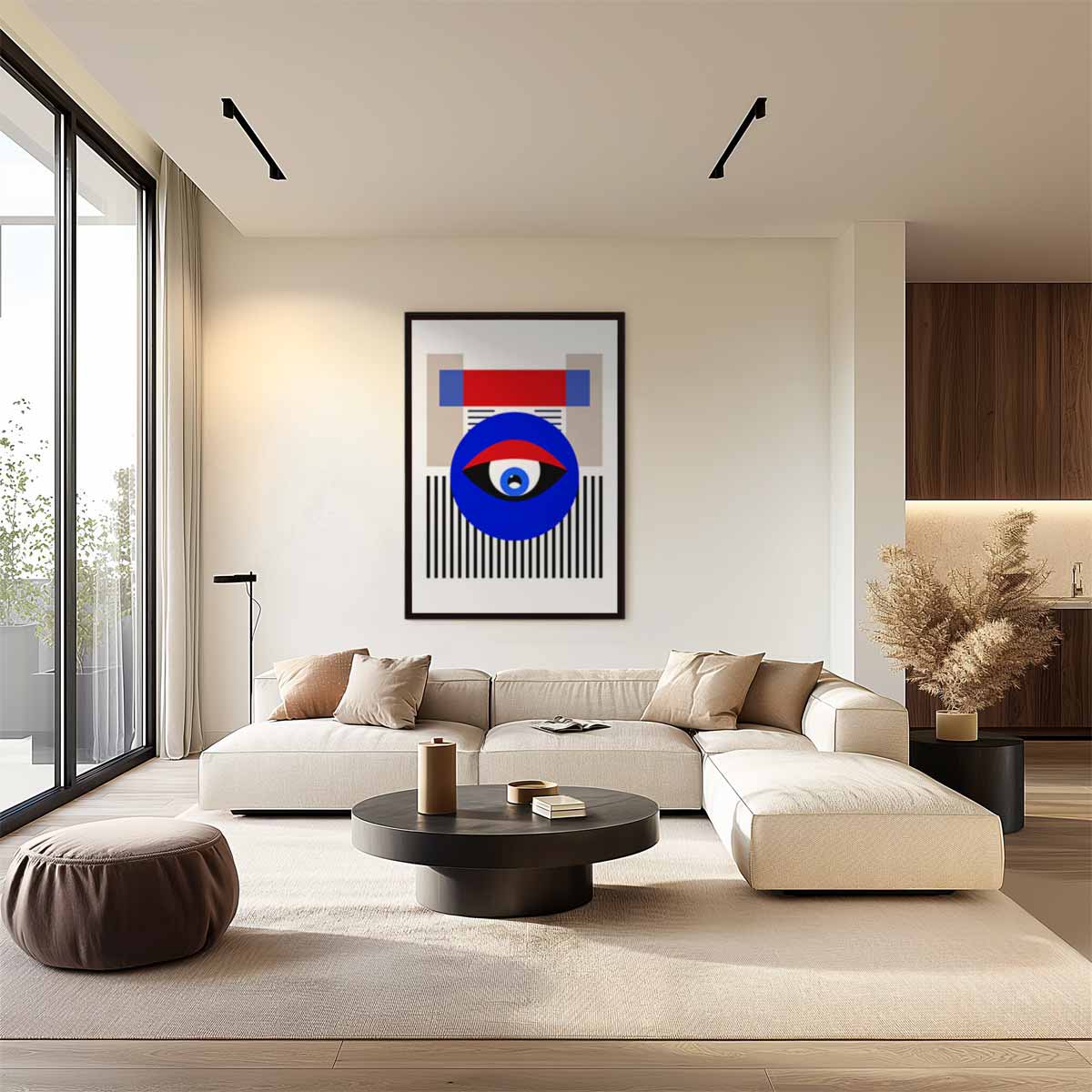Modern Geometrisch Oogkunstwerk – staand kunstwerk voor modern interieur